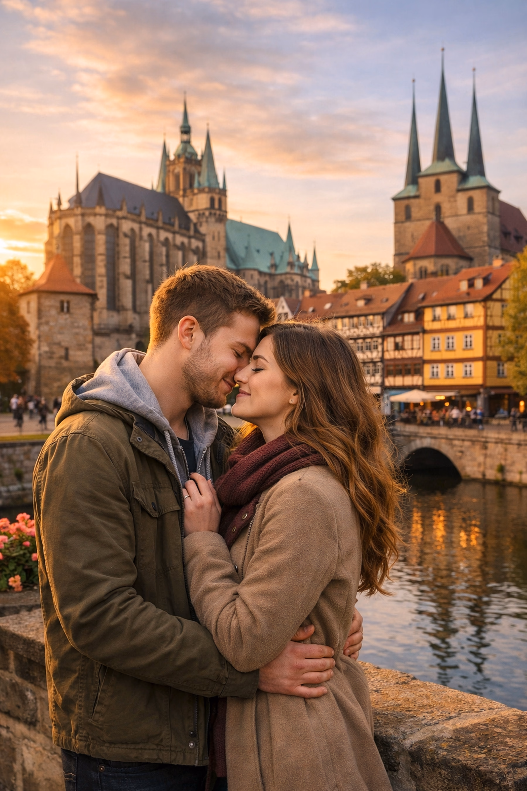 Romantischer Moment auf der Krämerbrücke